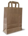 BOLSA PAPEL KRAFT TAKE AWAY 32+12x41 CM ASA PLANA (250 Und Caja)