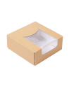 CAJA KRAFT THEPACK CON VENTANA 10x10x4 cm Tamaño Pequeño (400