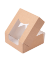 CAJA KRAFT THEPACK CON VENTANA 10x10x4 cm Tamaño Pequeño (400