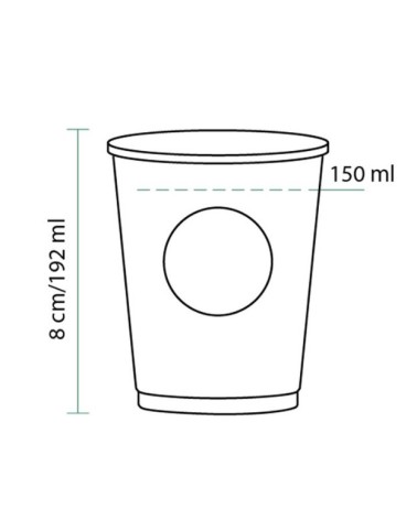 VASO CARTÓN BIOWARE 150 - 192 ML (3000 Und Caja)